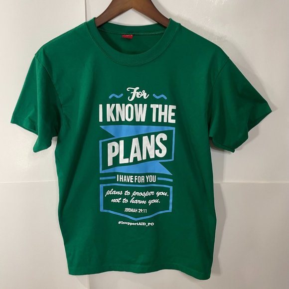 Yalex Gold Medium Green Tee Religious Shirt Short Sleeve - Picture 1 of 10